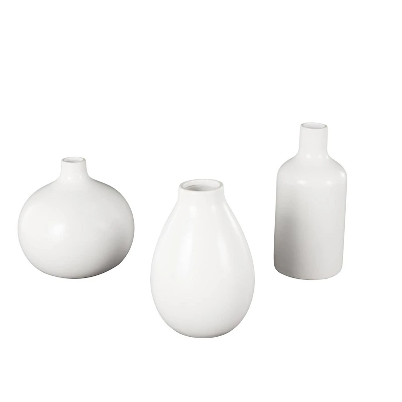White Ceramic Minimal Ceramic Vase Set