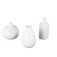 White Ceramic Minimal Ceramic Vase Set