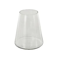 8.5" Clear Glass Wide Cone Shaped Decorative Vase