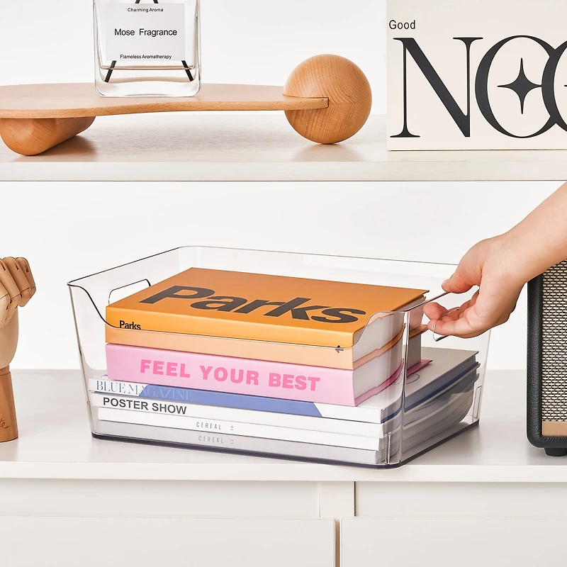 12 Pack: Large Clear Open Storage Bin by Simply Tidy®