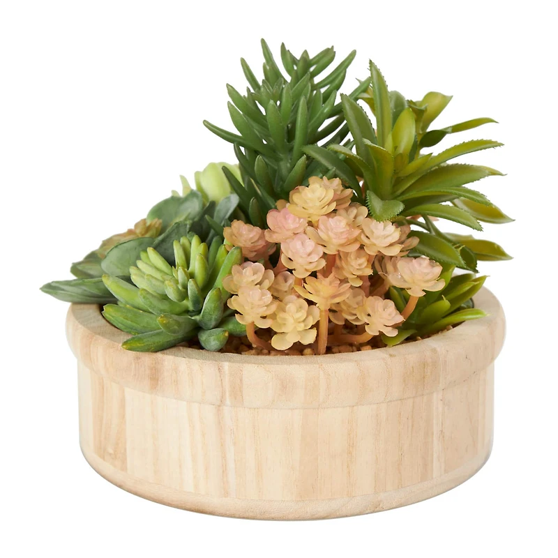 7" Succulent Artificial Plant with Natural Pot