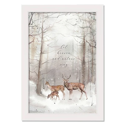 Heaven and Nature Sing White Framed Canvas Wall Art