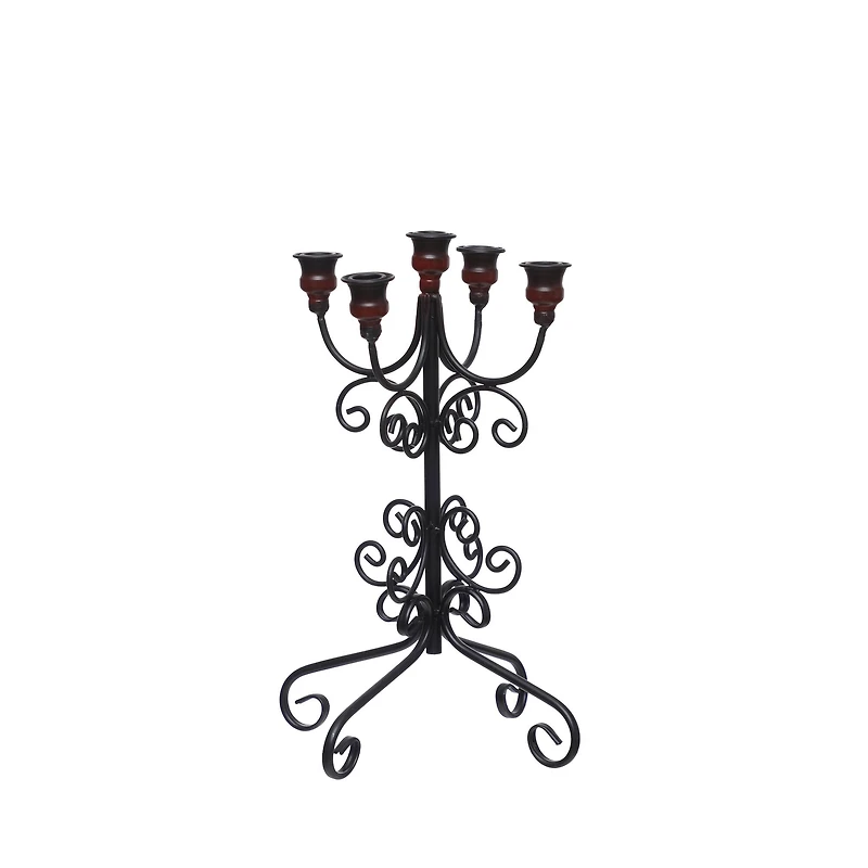 16.25" Black Scrollwork Metal Tabletop Candelabra by Ashland®