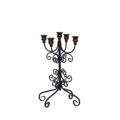 16.25" Black Scrollwork Metal Tabletop Candelabra by Ashland®