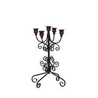 16.25" Black Scrollwork Metal Tabletop Candelabra by Ashland®