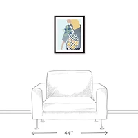 Coastal Market Bag Canvas Wall Art in Black Frame