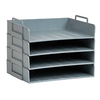 Mind Reader Stackable Paper Tray, Desktop Organizer, File Storage, Office, Plastic, 4 Pcs