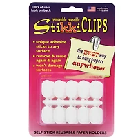 StikkiCLIPS™ White Adhesive Clips, 3 Packs of 30
