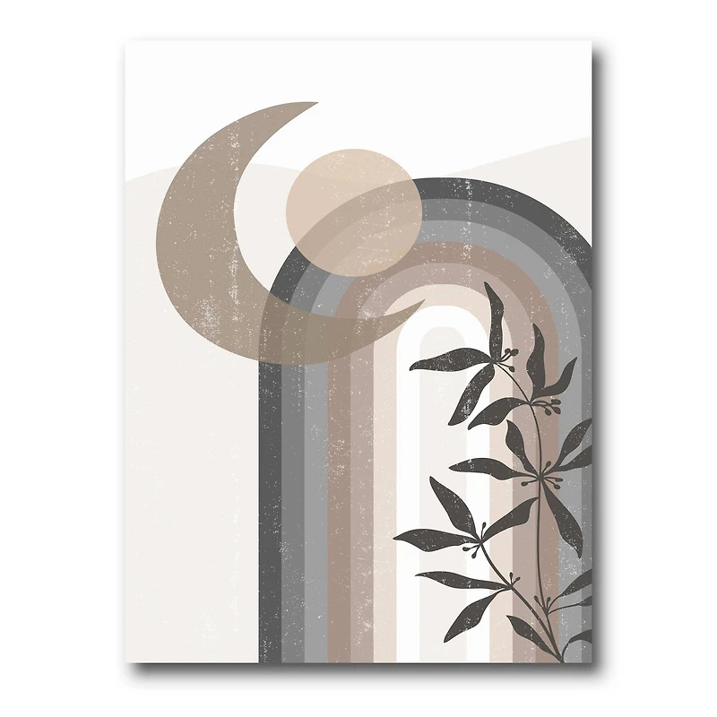 Designart - Abstract Sun and Moon In Gray and Blue