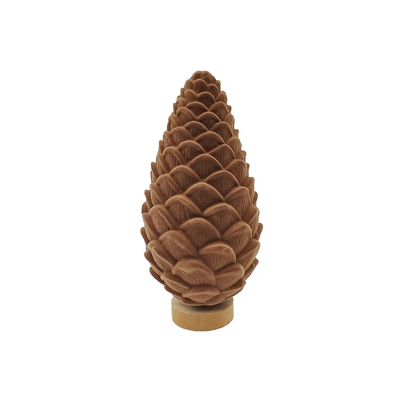 9.75" Light Brown Flocked Pinecone Tabletop Décor by Ashland®
