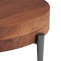 12" Brown Wood Tray with Black Metal Legs