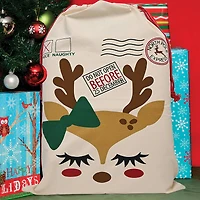 Personality Case™ 19" x 26" North Pole Express Nice Cotton Christmas Drawstring Bag