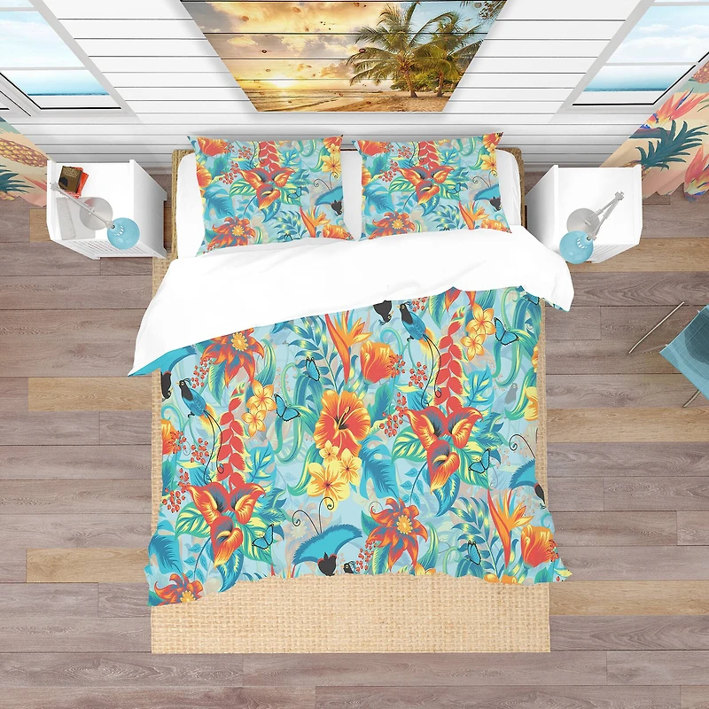Designart 'Tropical Pattern' Tropical Bedding Set