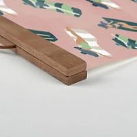 Hello Summer Pink Sun Bathers Teak Hanging Canvas