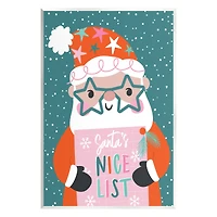 Stupell Industries Santa's Nice List Falling Snow Wall Plaque Art