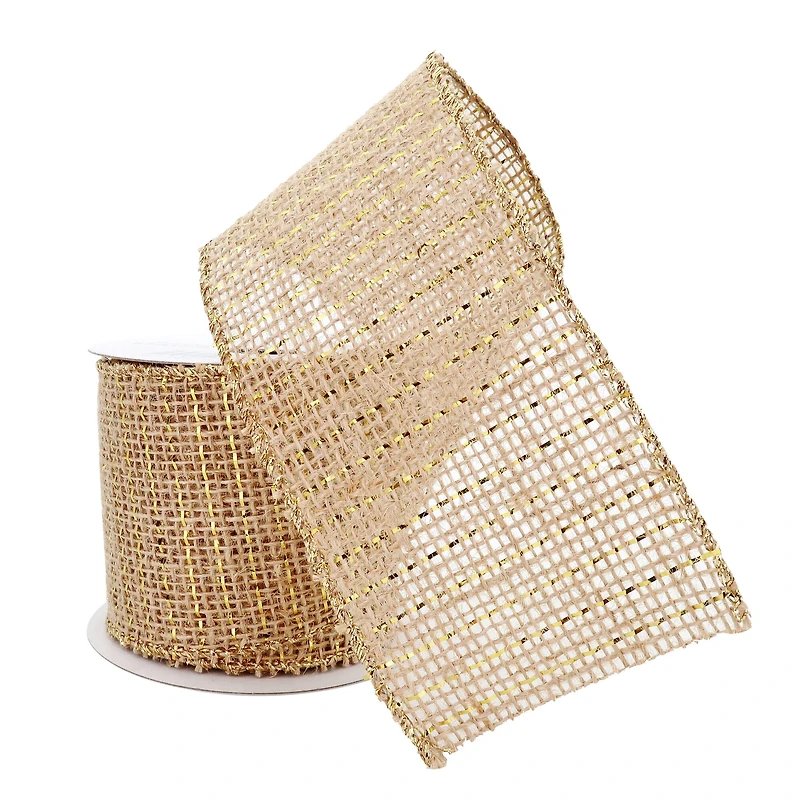 2.5" x 3yd. Metallic Jute Ribbon by Celebrate It®
