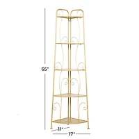 Gold Iron Glam Bakers Rack, 65" x 17" x 11"