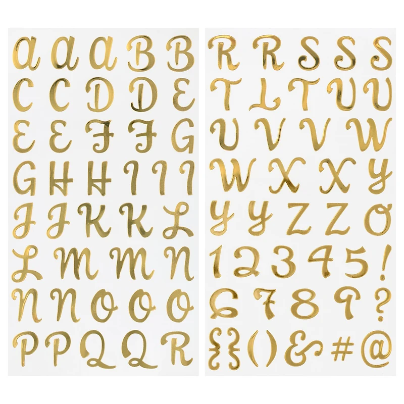 12 Packs: 83 ct. (996 total) Gold Foil Alphabet Stickers by Recollections™