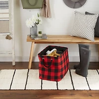 DII® Large Rectangle Red/Black Buffalo Check Polyester Bin