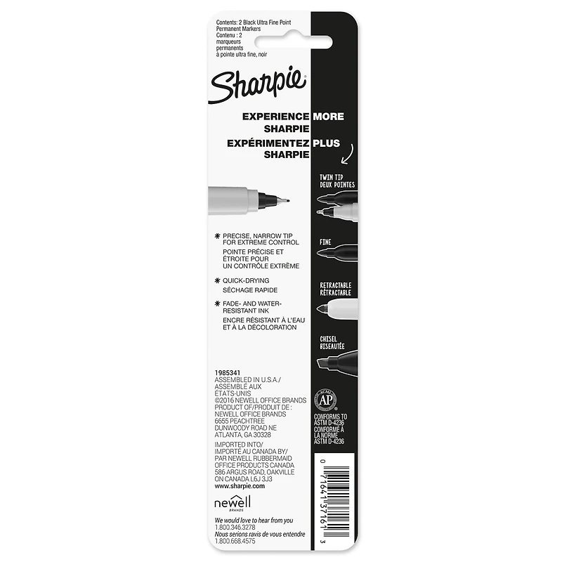 Sharpie® Ultra Fine Point Permanent Markers, Black