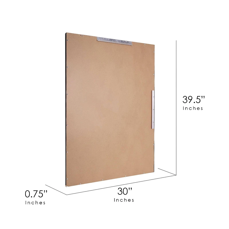 Brushed Black/Chrome Metal Framed Beveled Edge Wall Mirror - 30" x 40"