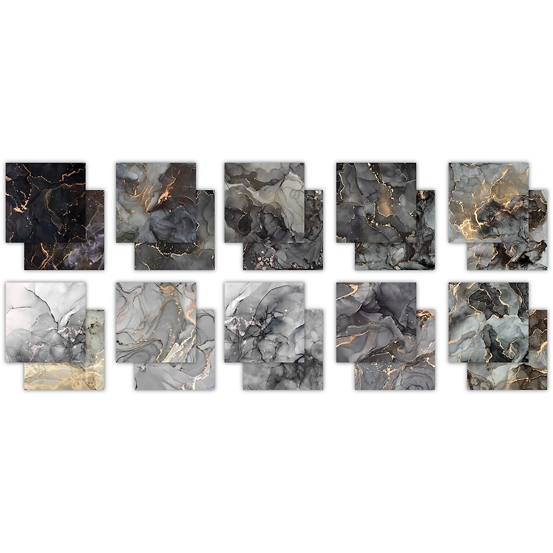 Craft Consortium Ink Drops Monochrome Double-Sided Paper Pad, 12" x 12"