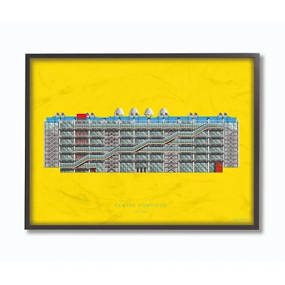 Stupell Industries Centre Pompidou Wall Art in Black Frame