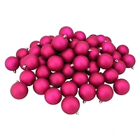 60ct. 2.5" Matte Magenta Plink Shatterproof Christmas Ball Ornaments