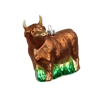 4.25" Brown Highland Cow Glass Ornament by Ashland®