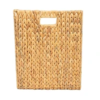 Hello Honey® Hand-Woven Water Hyacinth & Metal Magazine Storage Holder with Handle