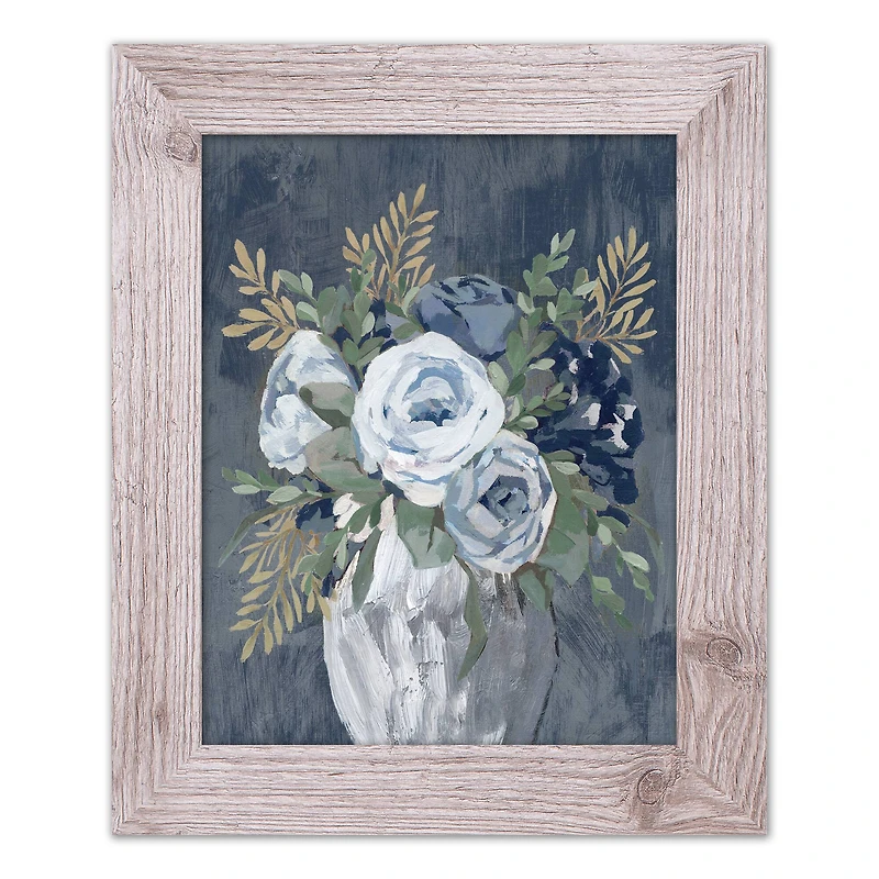 Flower Vase On Navy Western Framed Print