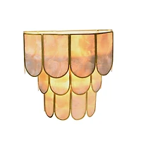 Hello Honey® 9" 4-Tier Capiz and Metal Wall Sconce