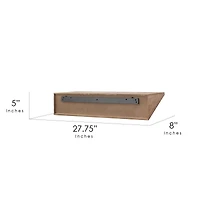 Small Natural Wedge Wood Floating Wall Shelf