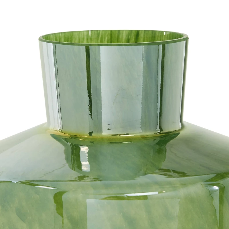 The Novogratz 13" Green Modern Glass Vase