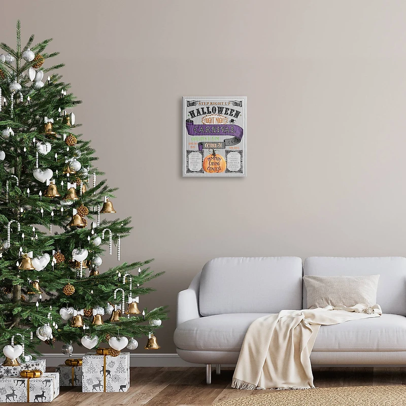 Stupell Industries Halloween Fright Night Carnival Sign Canvas Wall Art