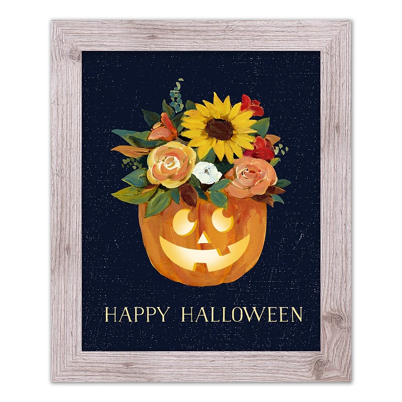 Floral Jackolantern 16" x 20" Western White Framed Print