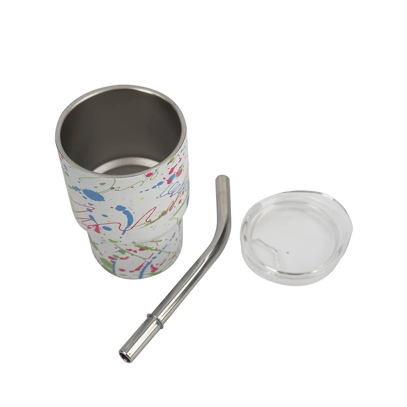 3oz. Mini White Splatter Stainless Steel Insulated Tumbler by Ashland®