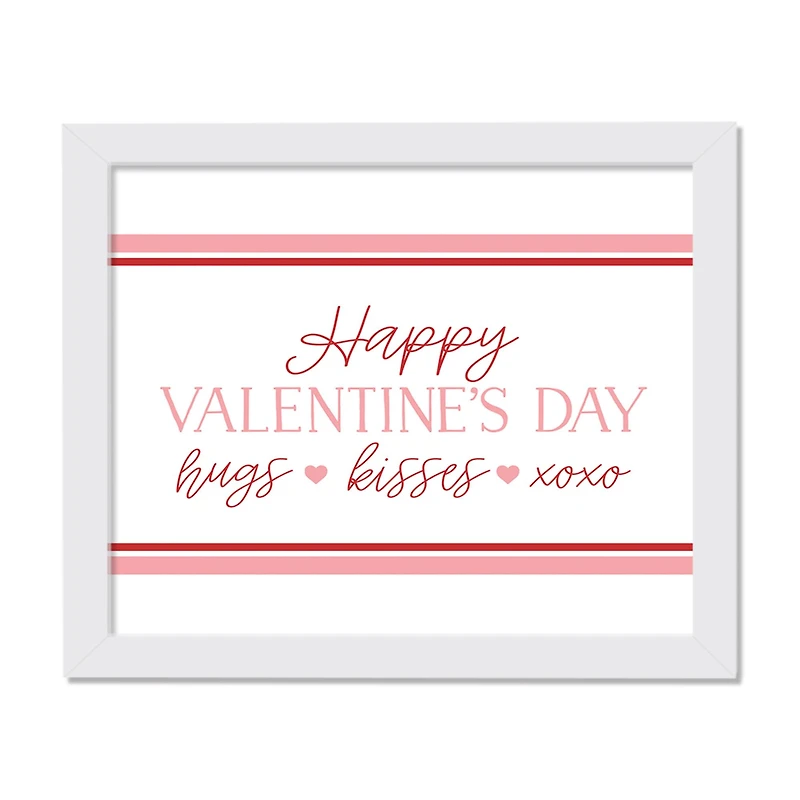 11" x 14" Happy Valentine's Day White Framed Print Wall Art