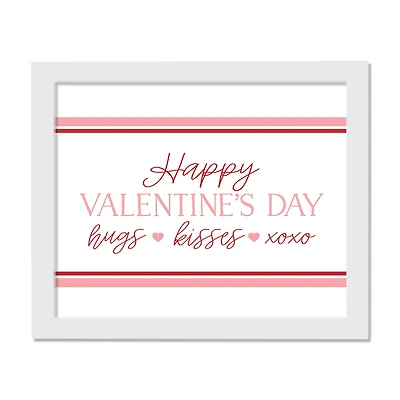 11" x 14" Happy Valentine's Day White Framed Print Wall Art