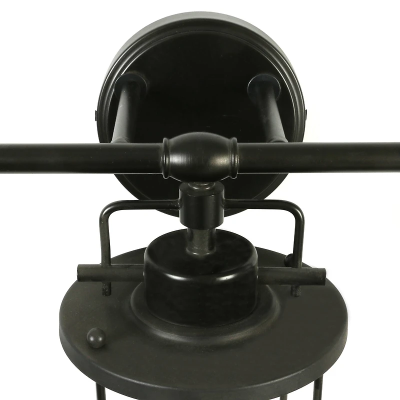 Hello Honey® 28" Black Industrial Metal Cage 3-Light Wall Sconce