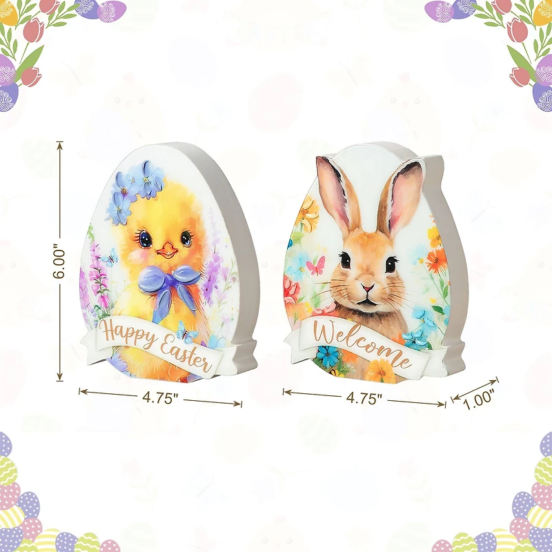 Glitzhome® 6" Easter Egg Chick Table Décor Set