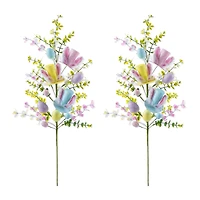 Glitzhome® 28" Easter Glitter Egg & Top Hat Picks Set