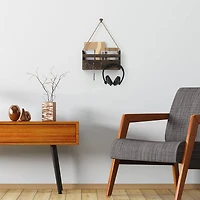 NEX™ Brown Hanging Wall-Mounted Mail Organizer with 5 Hooks