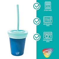 Silipint® 8oz. Deep Pool Kids Silicone Straw Tumblers, 2ct.