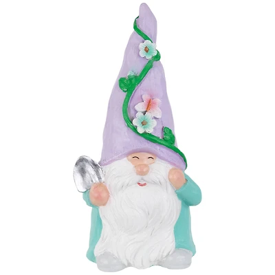 8" Happy Gardening Gnome with Shovel Outdoor Garden Statue
