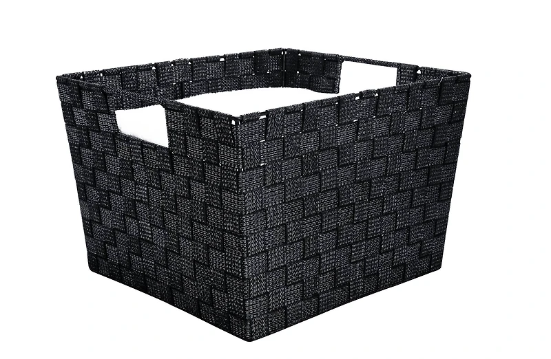 Simplify Lurex Striped Woven Storage Shelf Bin