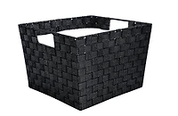 Simplify Lurex Striped Woven Storage Shelf Bin