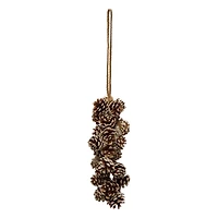 Hello Honey® Snow Finish Natural Pinecone Cluster with Jute Hanger