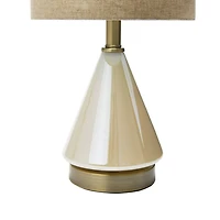 Hello Honey® 20" Cream Glass Table Lamp with Linen Shade