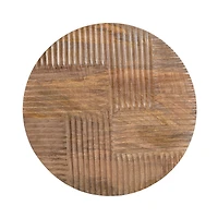 Habitat Izzy 20" Natural Crosshatch Round Wood Wall Art